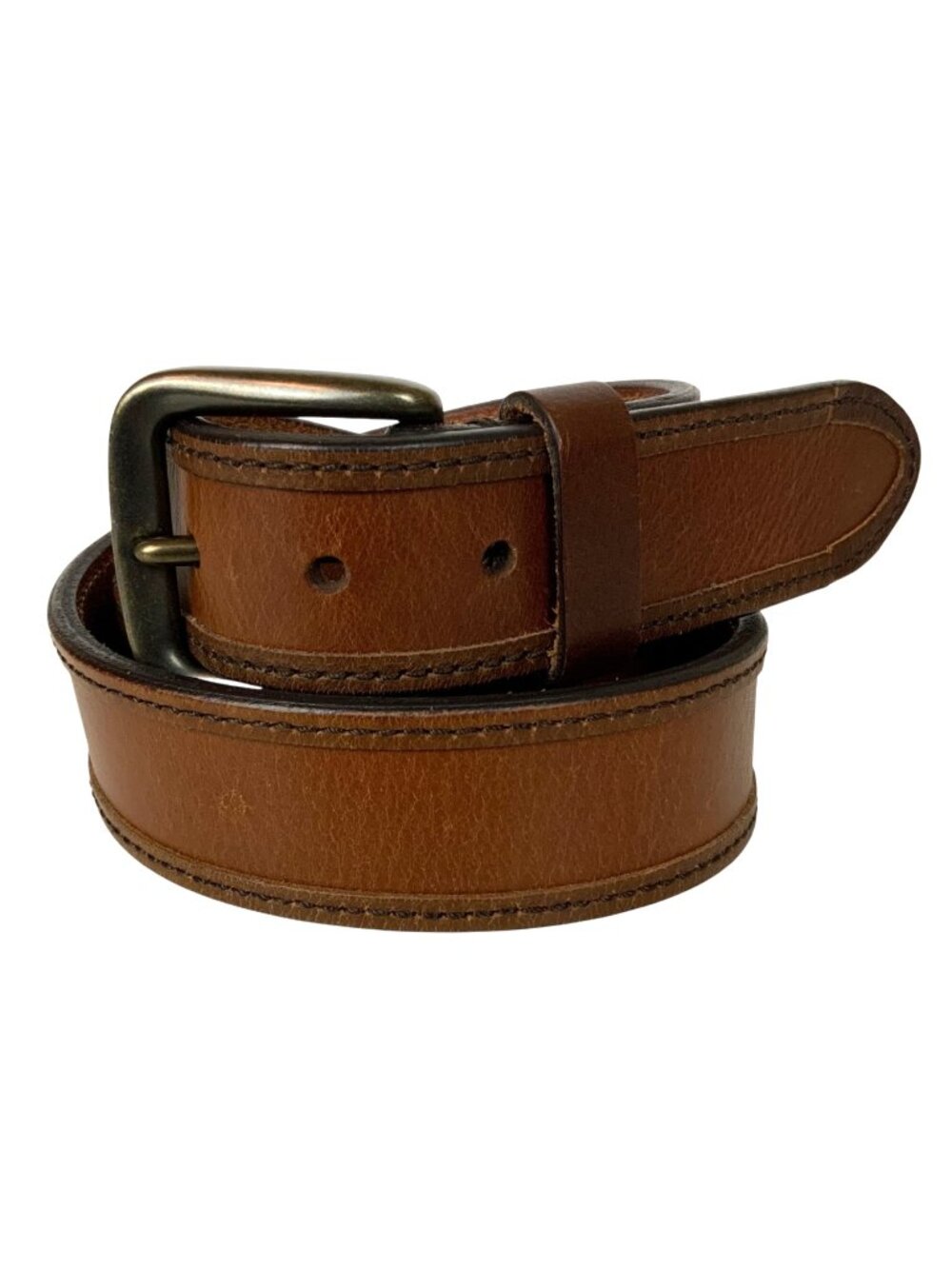 Columbia Mens Brown Genuine Leather Belt Size L 38-40 Bronzed  Nickel Buckle